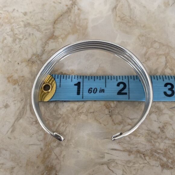 Solid 925 Sterling Silver Cuff Bracelet- 23g - Picture 8 of 10